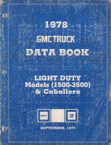 1978 gmc data book dealer - 1978,